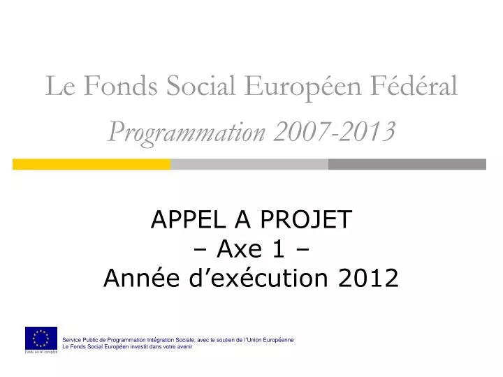 le fonds social europ en f d ral programmation 2007 2013