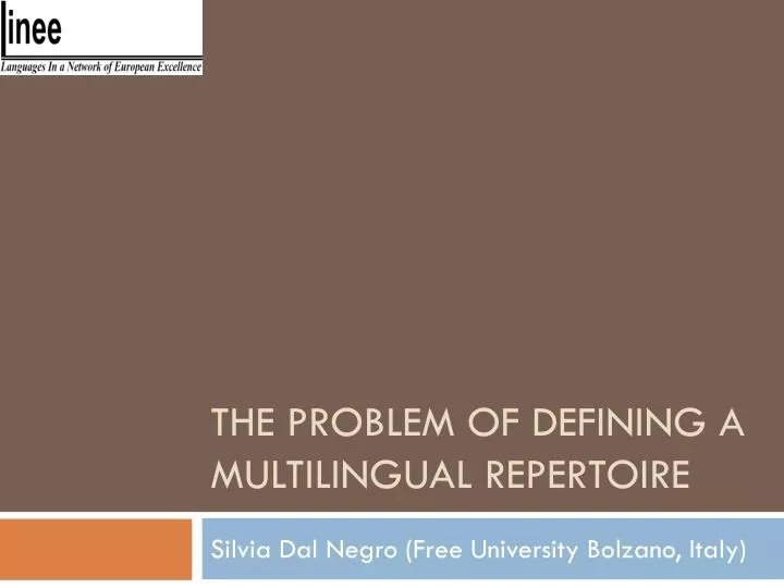 the problem of defining a multilingual repertoire