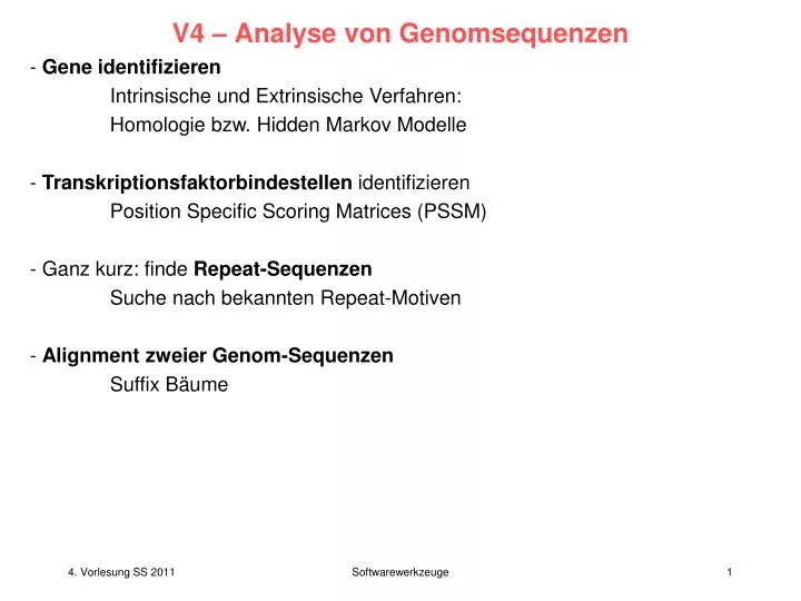 v4 analyse von genomsequenzen
