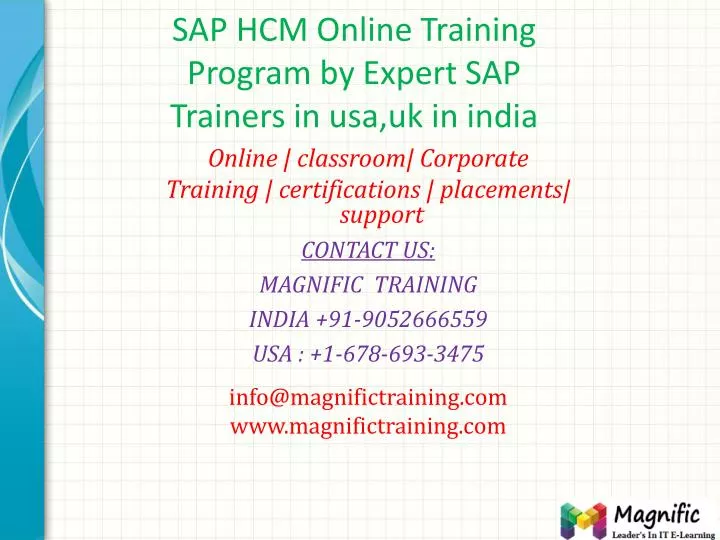 sap hcm online training program by expert sap trainers in usa uk in india