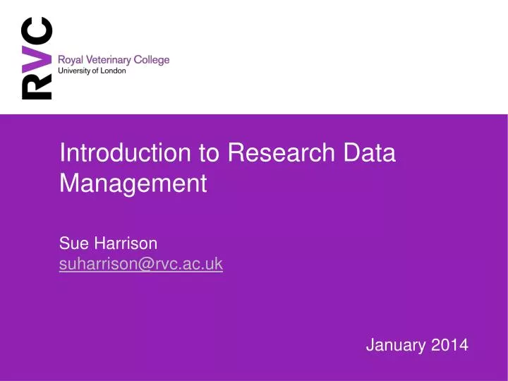 introduction to research data management