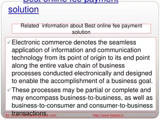 Now you can open a best online fee payment solution