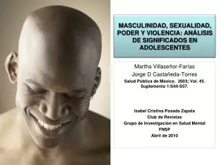 masculinidad sexualidad poder y violencia an lisis de significados en adolescentes