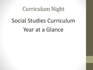 Curriculum Night