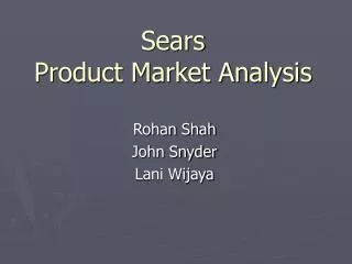 Sears Product Market Analysis