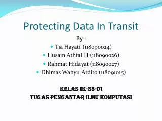 Protecting Data In Transit