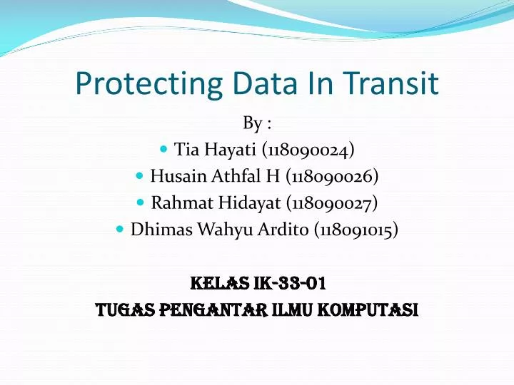 protecting data in transit