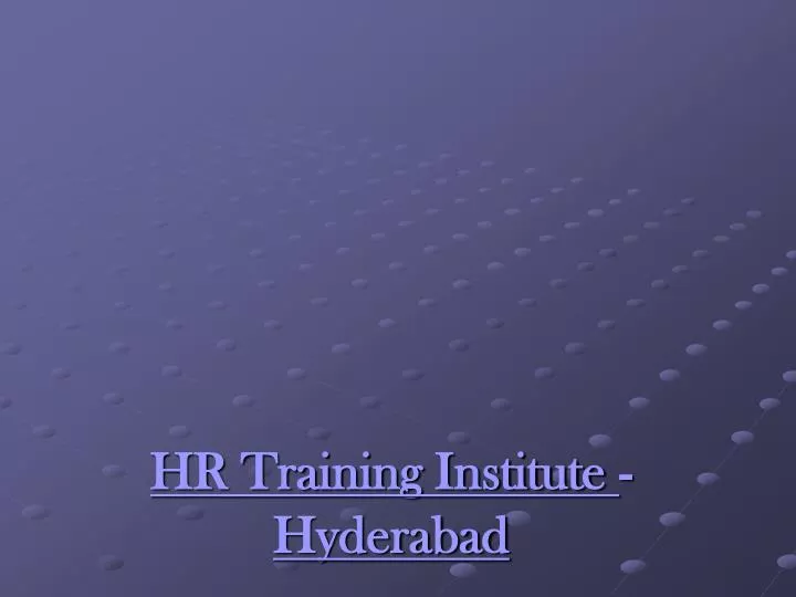 hr training institute hyderabad