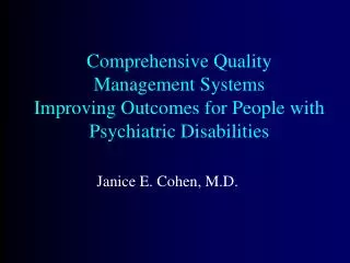 Comprehensive Quality Management Systems