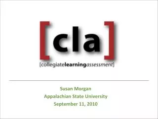 Susan Morgan Appalachian State University September 11, 2010