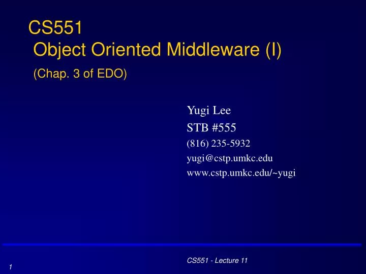 cs551 object oriented middleware i chap 3 of edo