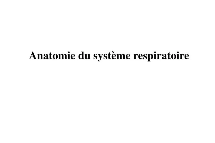 anatomie du syst me respiratoire