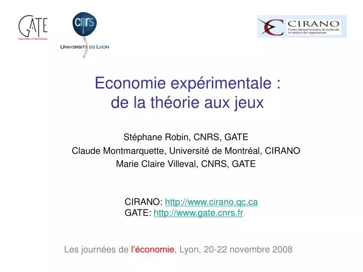 economie exp rimentale de la th orie aux jeux