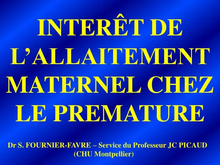 inter t de l allaitement maternel chez le premature