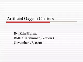 Artificial Oxygen Carriers