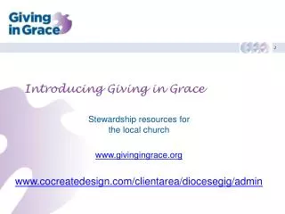 Introducing Giving in Grace