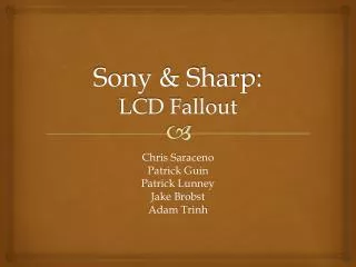 Sony &amp; Sharp: LCD Fallout