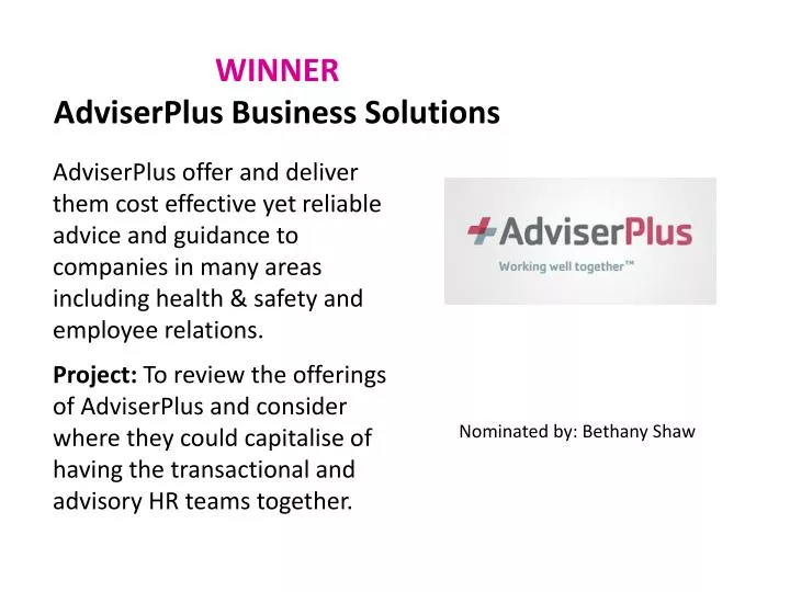 winner adviserplus business solutions