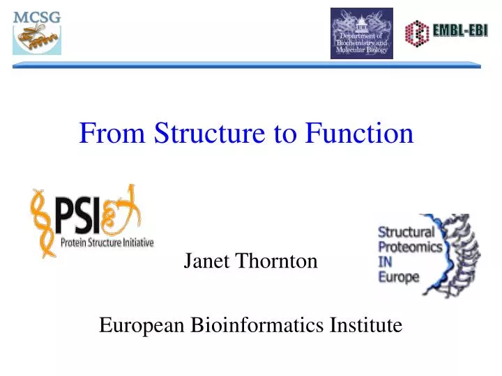 from structure to function