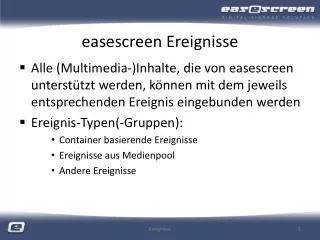 easescreen ereignisse