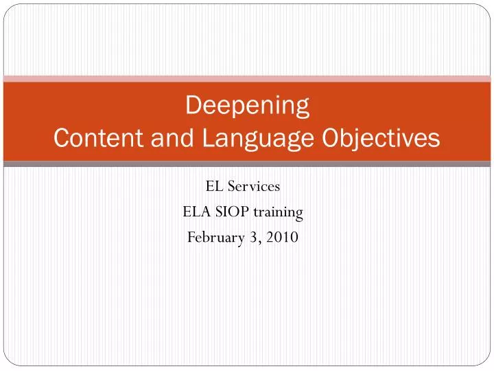 deepening content and language objectives