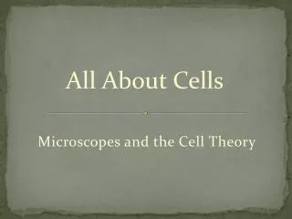 Microscopes and the Cell Theory