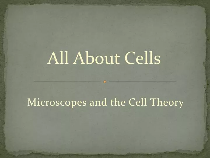 microscopes and the cell theory
