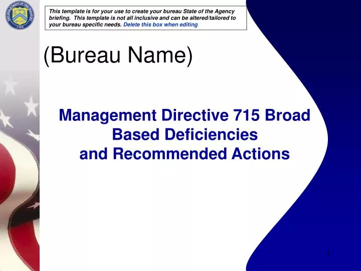 management directive 715 broad based deficiencies and recommended actions