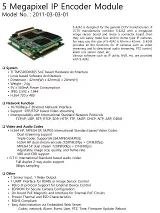 System • TI TMS320DM365 SoC based Hardware Architecture