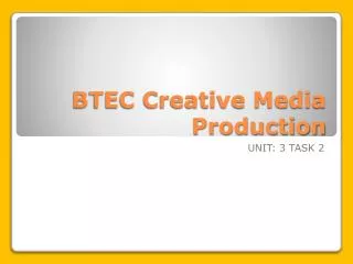 BTEC Creative Media Production