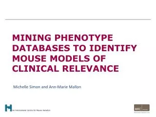 Mining phenotype databases to identify mouse models of clinical relevance