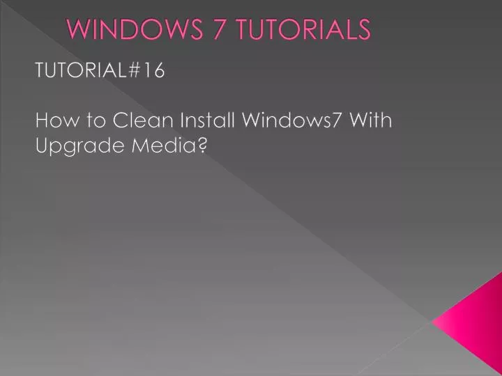 windows 7 tutorials