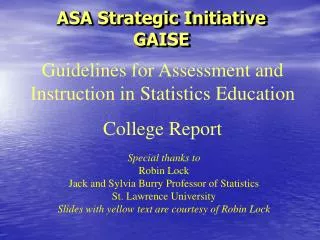 ASA Strategic Initiative GAISE