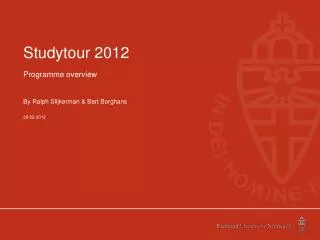 Studytour 2012