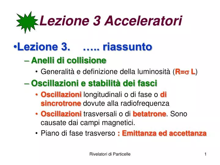 lezione 3 acceleratori