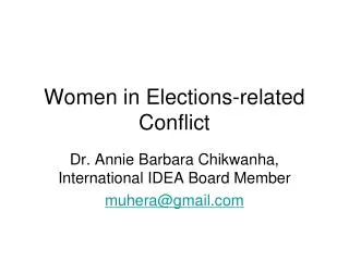 Women in Elections-related Conflict