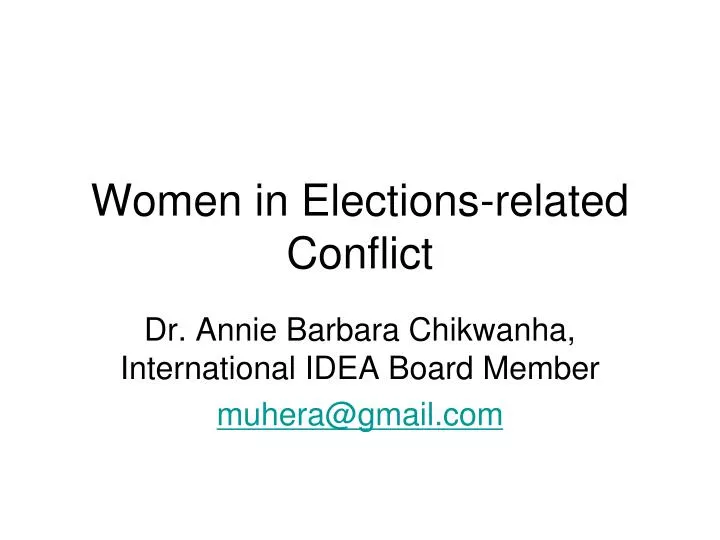 women in elections related conflict