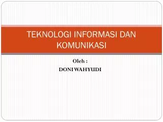 teknologi informasi dan komunikasi