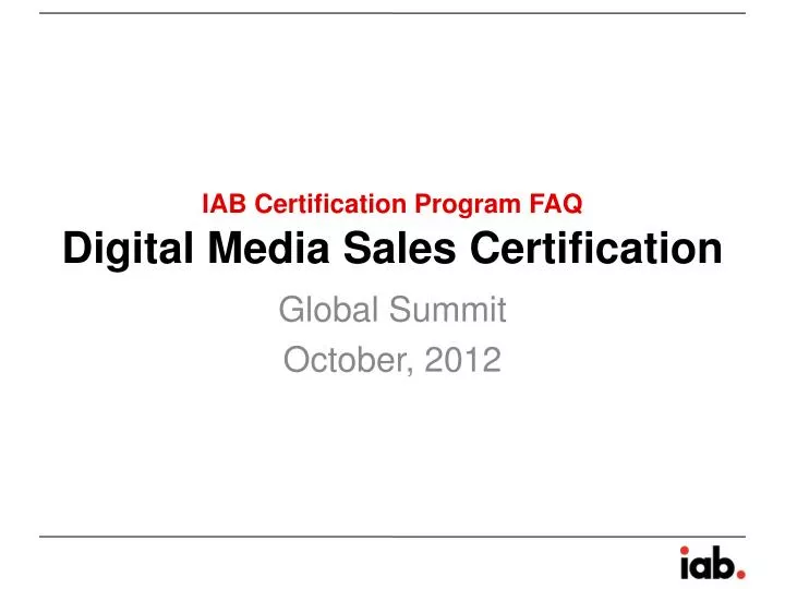 digital media sales certification
