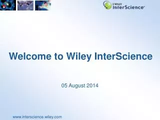 welcome to wiley interscience