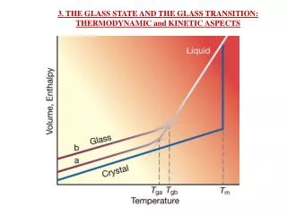 3. THE GLASS STATE AND THE GLASS TRANSITION : THERMODYNAMIC and KINETIC ASPECTS