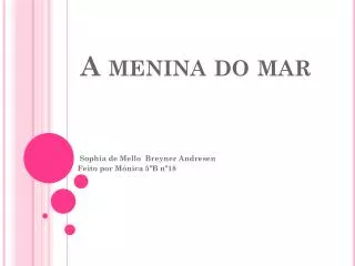 a menina do mar