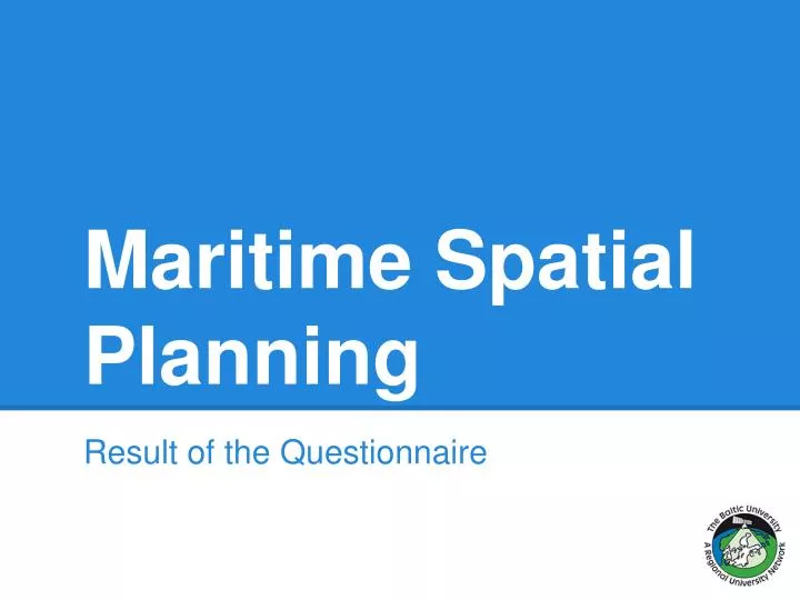 maritime spatial planning