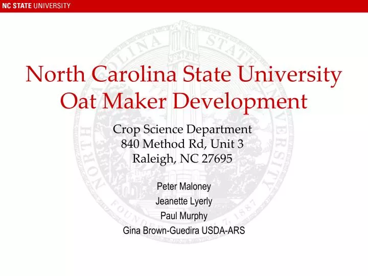 north carolina state university oat maker development