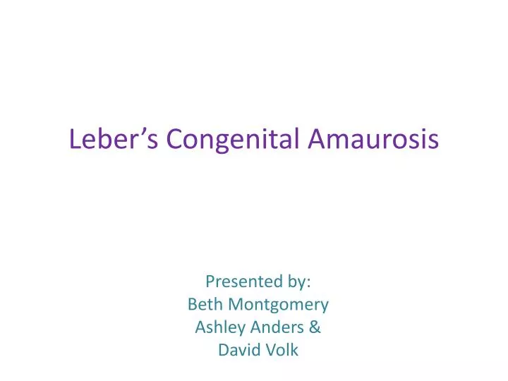 leber s congenital amaurosis