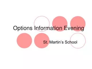 Options Information Evening
