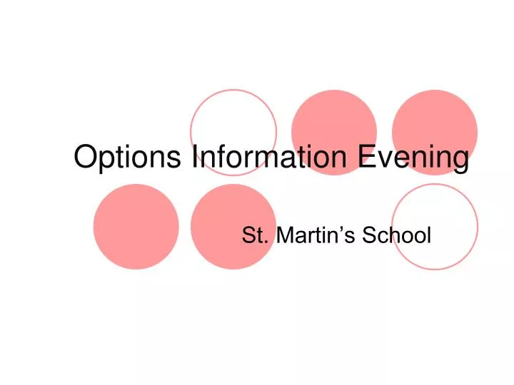 options information evening