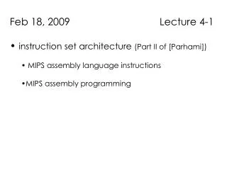 Feb 18, 2009 Lecture 4-1