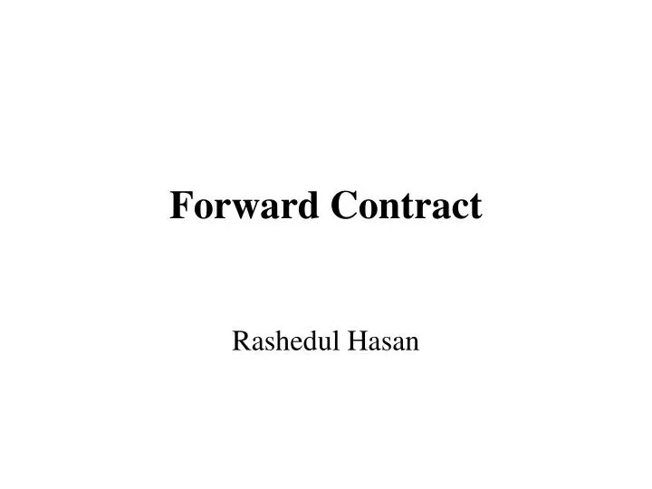 forward contract
