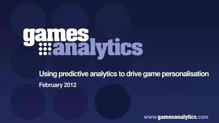 using predictive analytics to drive game personalisation